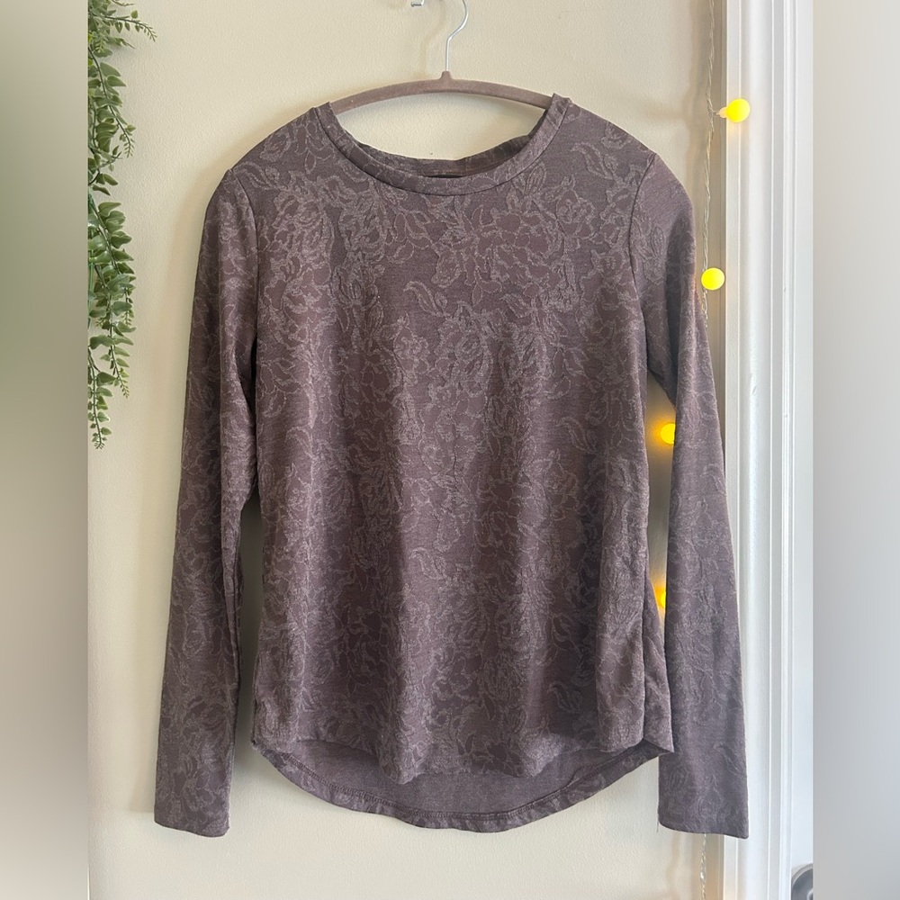 Simply Vera Wang Mauve Brown Long Sleeve Top